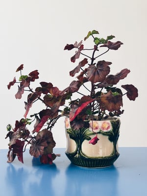 Majolica urtepotte _grøn, rosa, beige 