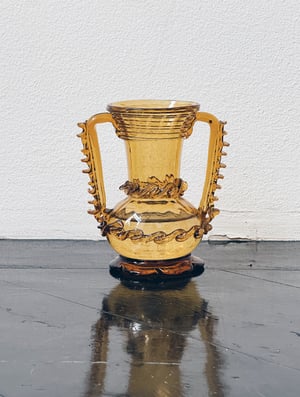 Gul finhed, vintage glas vase 
