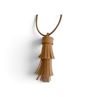 Image 3 of Collier, modèle TASSEL, grand pompon, Camel