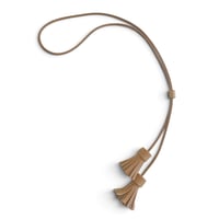 Image 1 of Collier, modèle TASSEL, double pompons, Camel