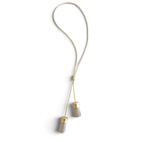 Image 1 of Collier, modèle TASSEL, double pompons, Or / écru