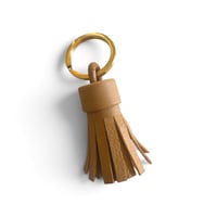 Image 2 of Porte-clef , modèle TASSEL, petit pompon, Camel