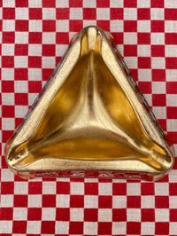 Image 4 of Rare Cinzano Gold, Red, Blue and Green Triangular Aluminium Ashtray