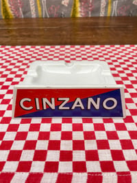 Image 3 of Cinzano Rectangular Ceramic Ashtray, Vintage 1960's Bar, Made in France.