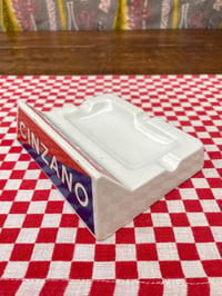 Image 4 of Cinzano Rectangular Ceramic Ashtray, Vintage 1960's Bar, Made in France.