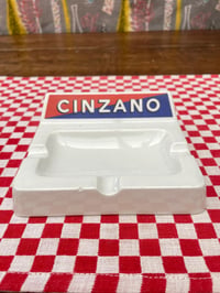 Image 2 of Cinzano Rectangular Ceramic Ashtray, Vintage 1960's Bar, Made in France.