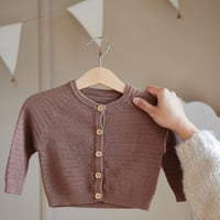 Image 1 of Baby Brown Long Sleeve Cardigan with Button