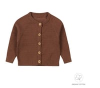 Image 3 of Baby Brown Long Sleeve Cardigan with Button