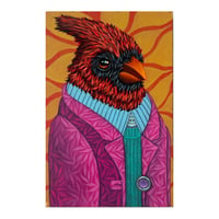 Image 1 of ORIGINAL-"Garden Portraits-Cardinal (pink jacket)"