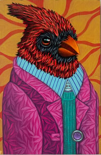 Image 2 of ORIGINAL-"Garden Portraits-Cardinal (pink jacket)"