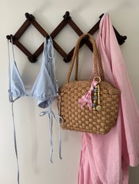 Image 1 of Gingham Fabric Bag Charm