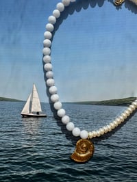 Image 1 of Blue & Pearl Split Necklace