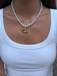 Image 2 of Blue & Pearl Split Necklace