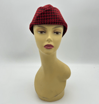 Image 3 of Red Houndstooth Garrison Cap