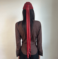 Image 5 of Red Houndstooth Garrison Cap