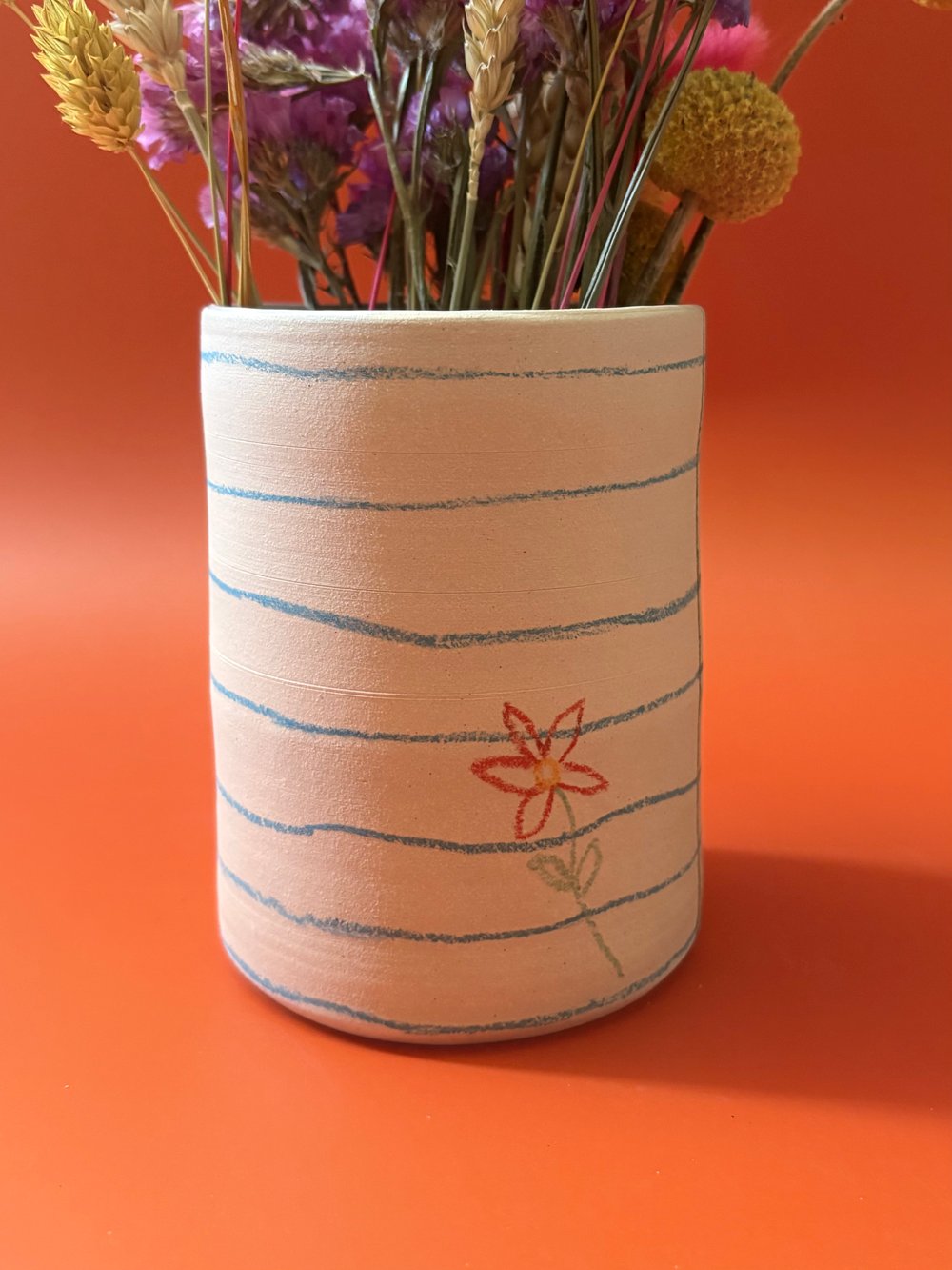 Image of Lined Paper flower vase