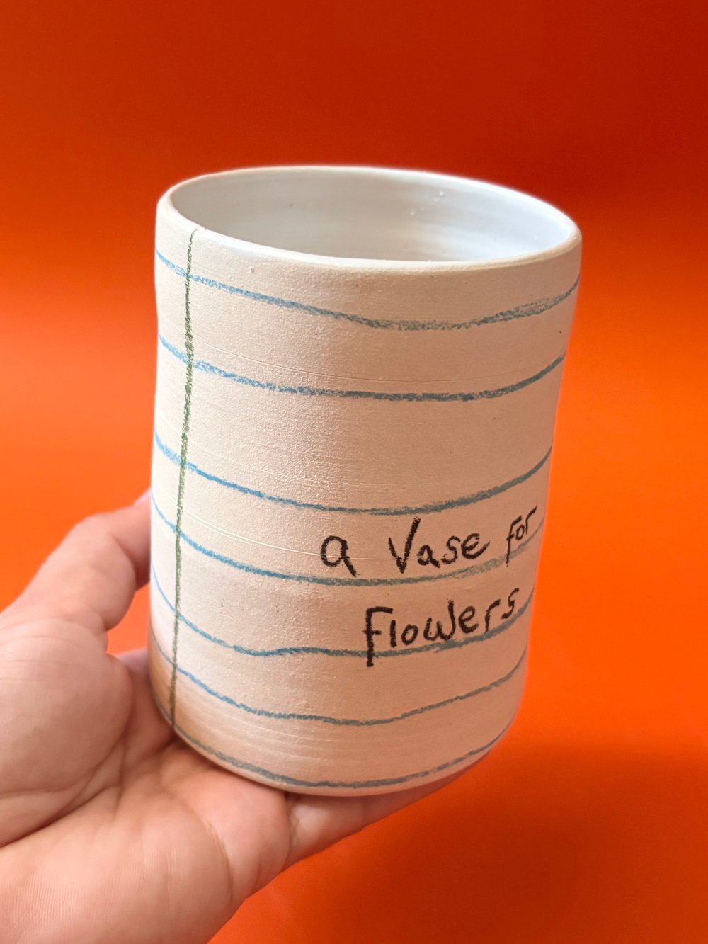 Image of Lined Paper flower vase