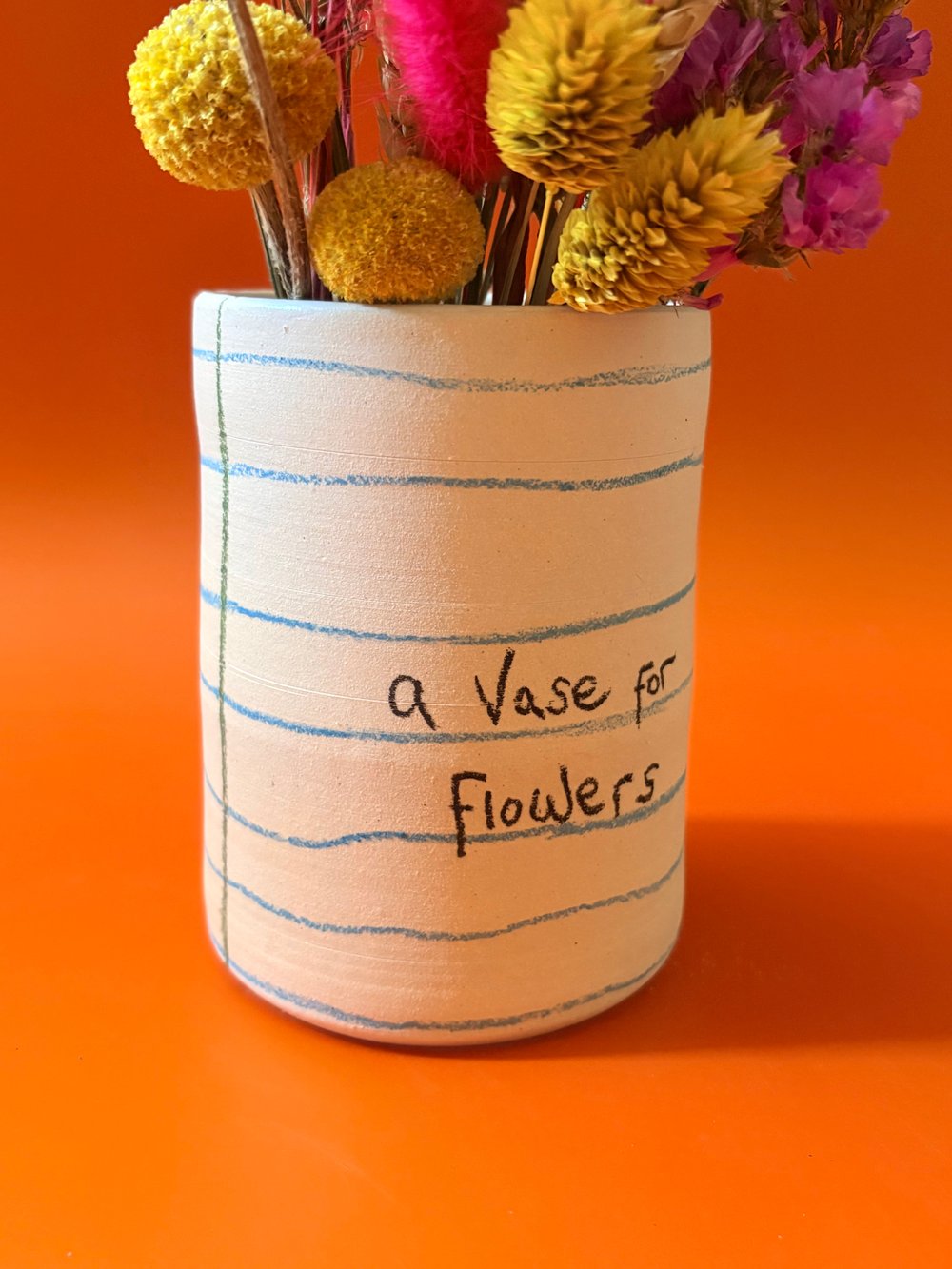 Image of Lined Paper flower vase