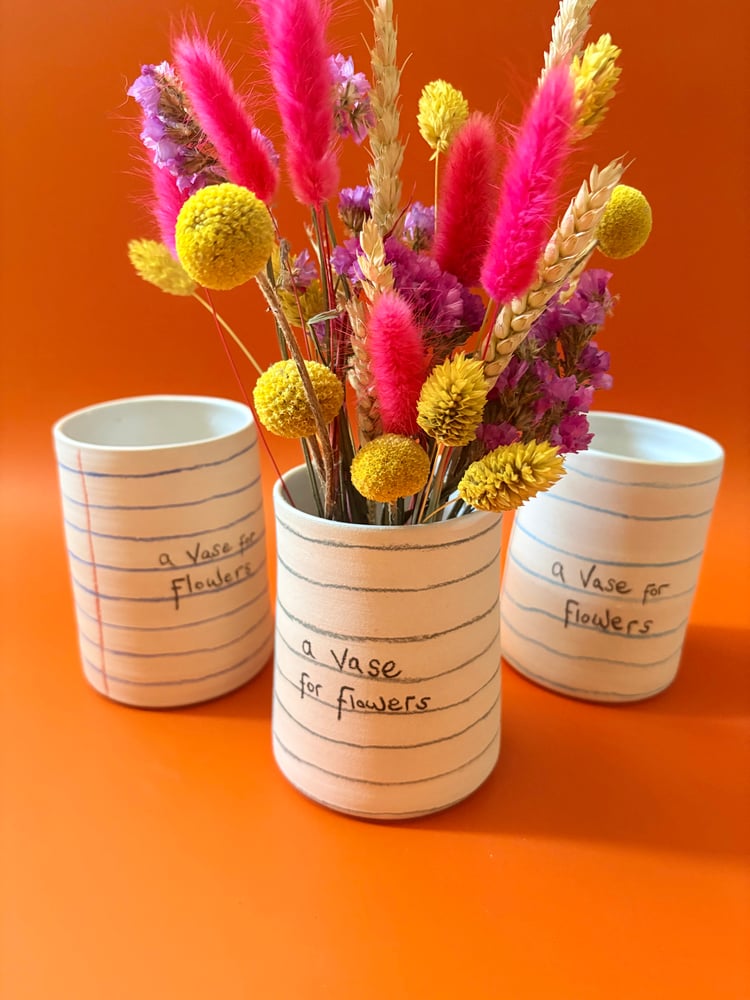 Image of Lined Paper flower vase