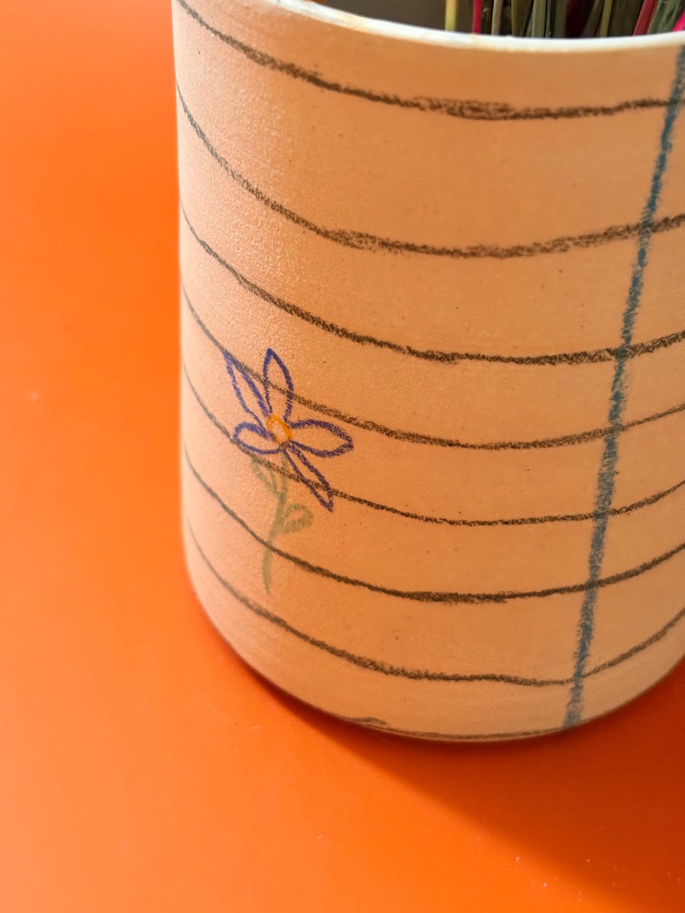 Image of Lined Paper flower vase