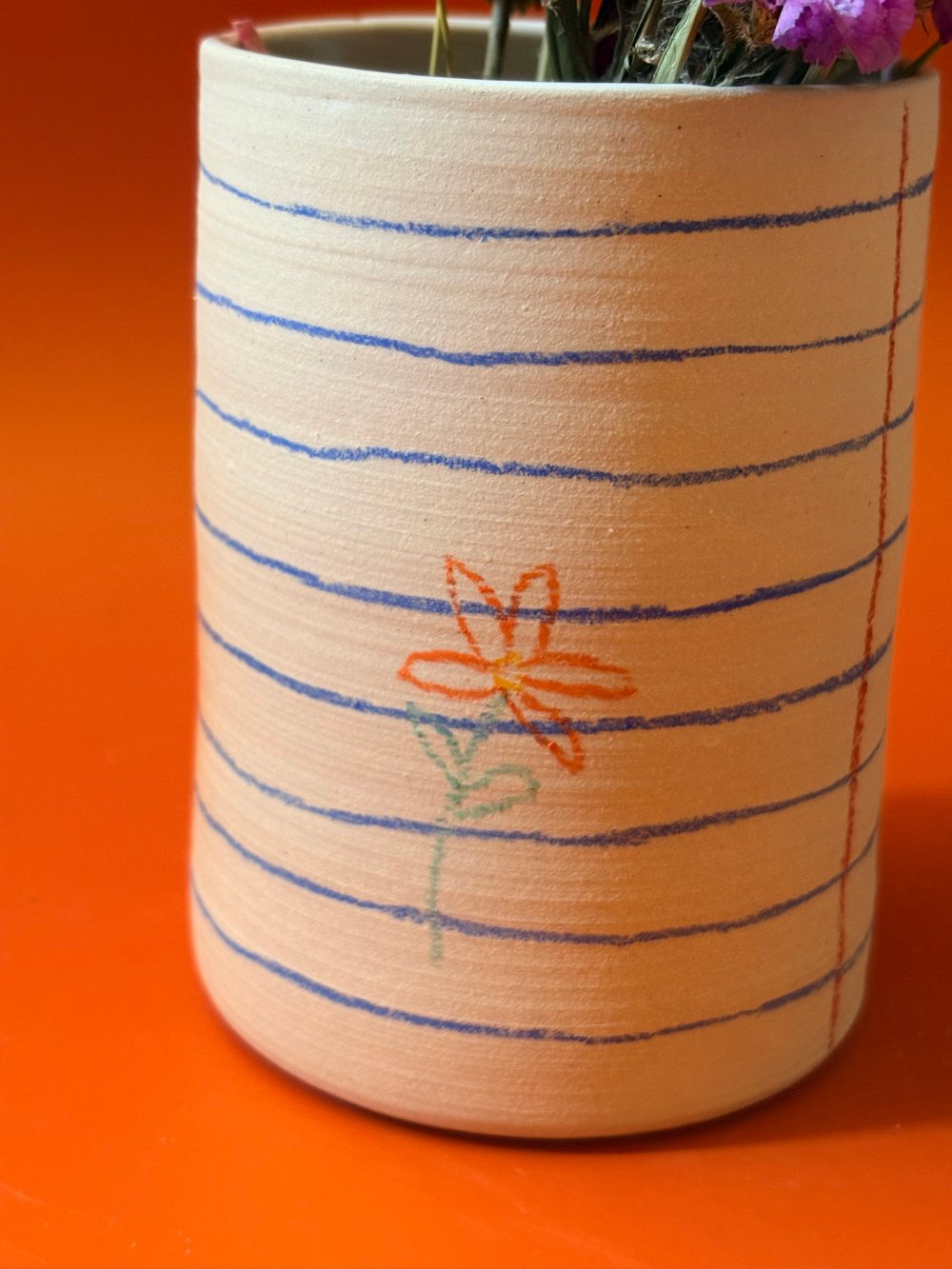 Image of Lined Paper flower vase