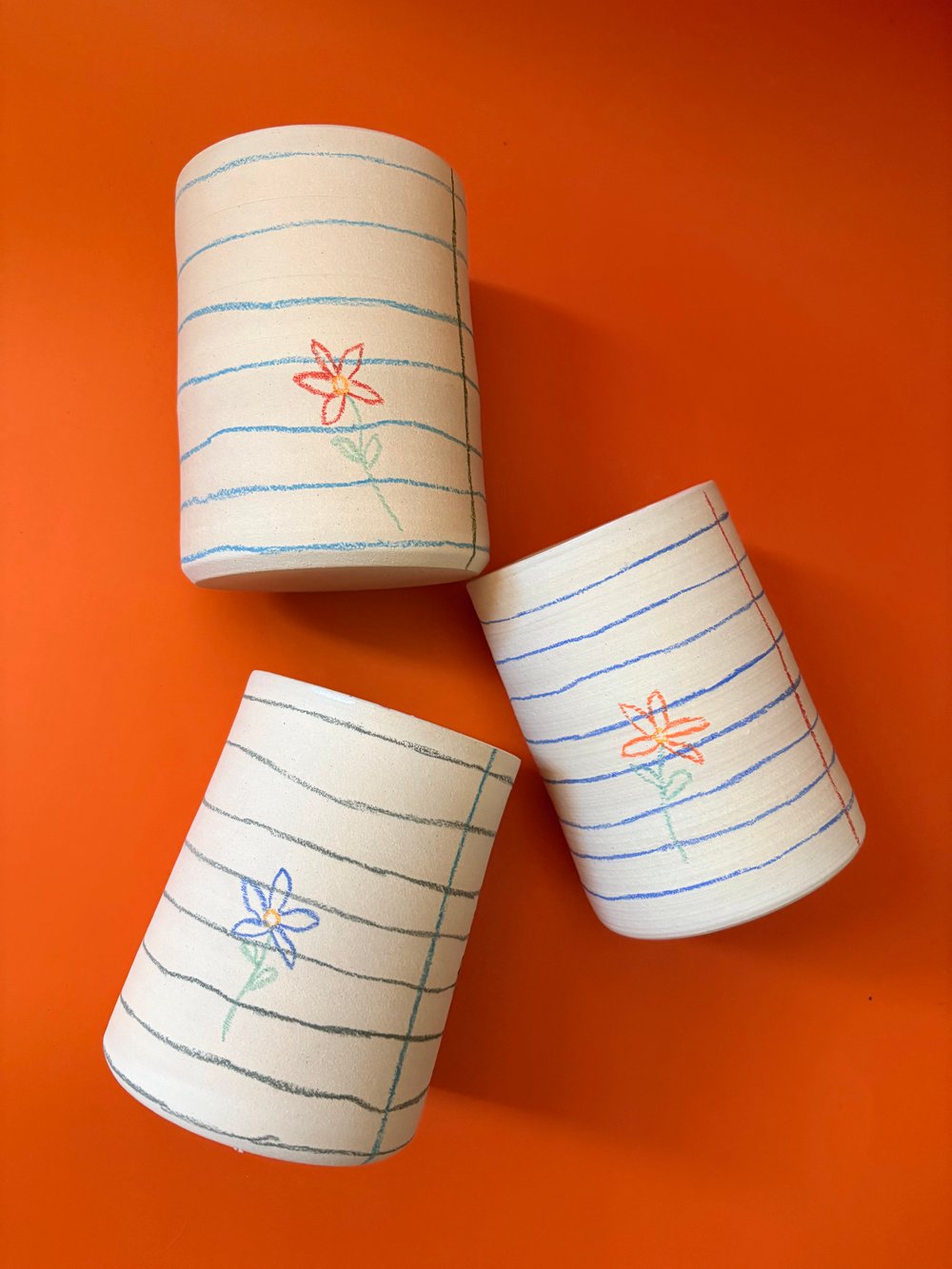 Image of Lined Paper flower vase
