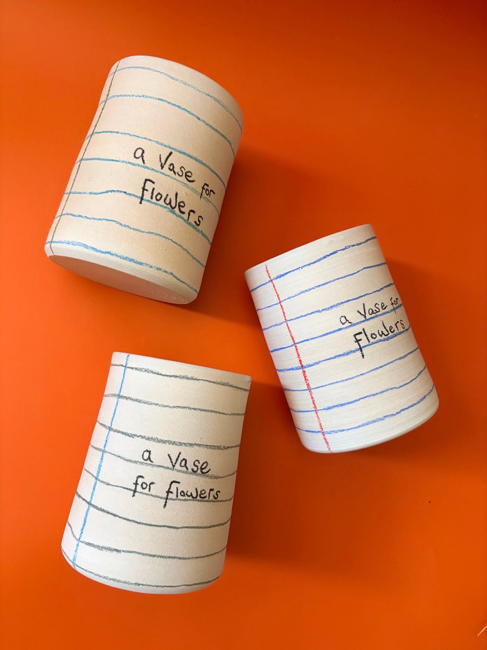 Image of Lined Paper flower vase