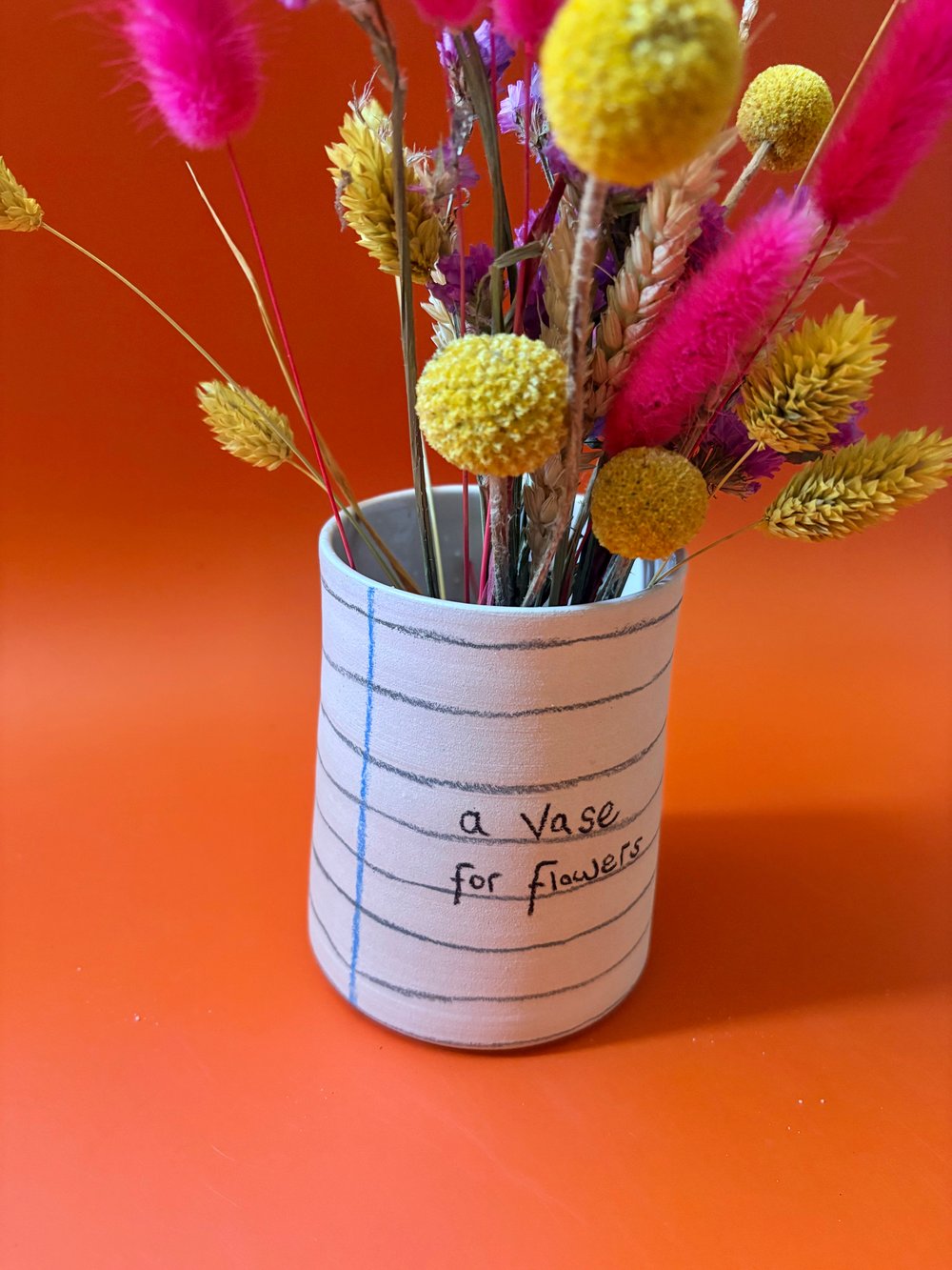 Image of Lined Paper flower vase