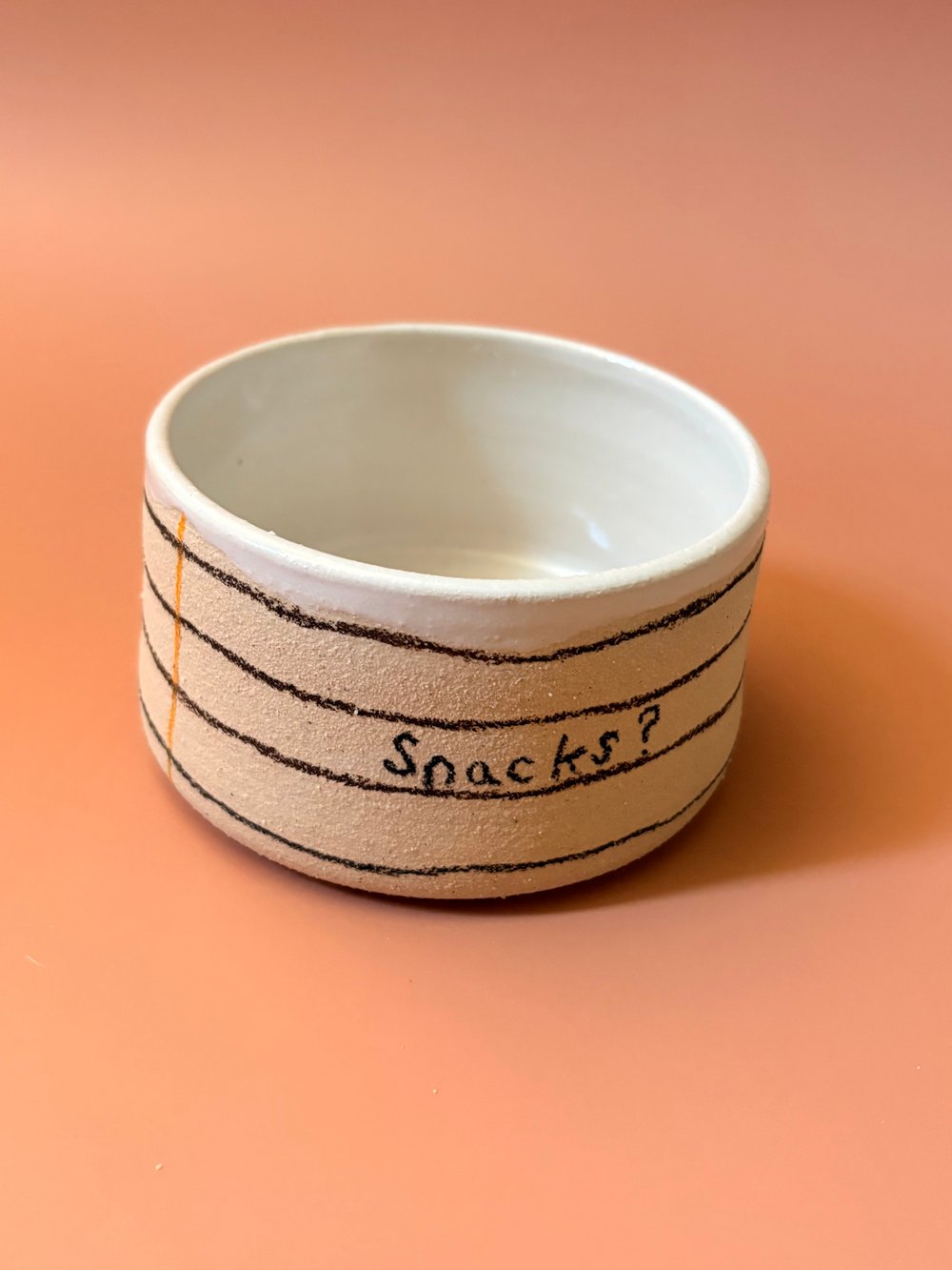 Image of Lined Paper snack bowl