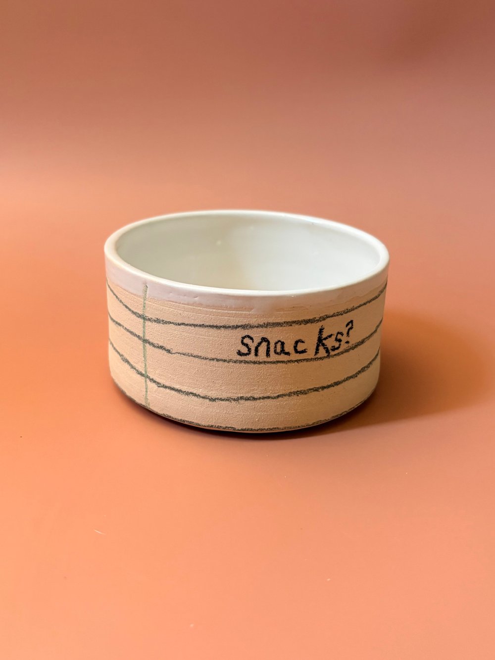 Image of Lined Paper snack bowl