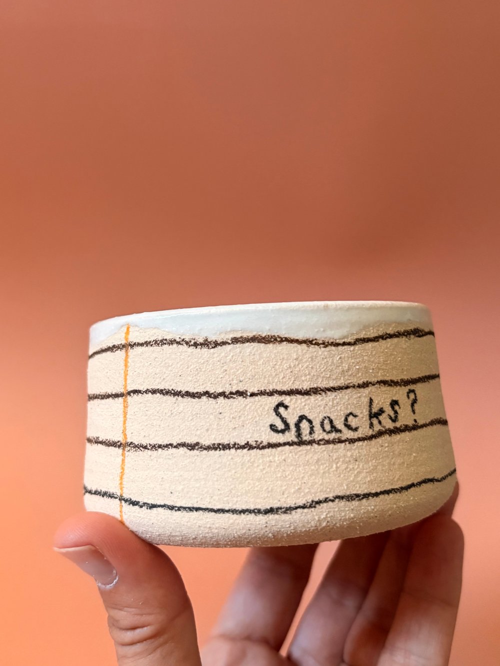 Image of Lined Paper snack bowl