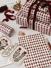 Image 4 of Red Harlequin Lined Journal | Lay Flat Foiled A5 Notebook 