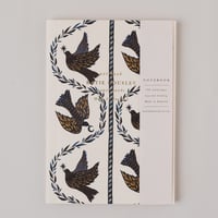 Image 1 of Dove Floral Botanical Lined Journal | Lay Flat Foiled A5 Notebook 