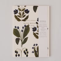 Image 1 of Blue Flower Botanical Weekly Planner Lay Flat Foiled A5 Organiser