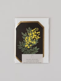 Image 5 of KHAKI FLORAL CONCERTINA BOTANICAL DIE CUT MINI CARD 