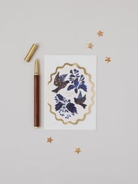 WELCOME BABY BOTANICAL SCALLOP DIE CUT CARD