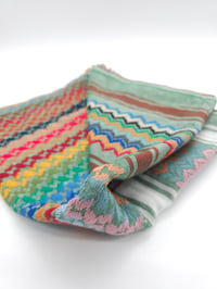 Image 2 of Mint with White Stripe Multicoloured Keffiyeh (Made in Jordan)