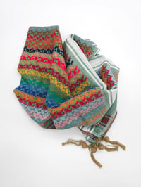 Image 5 of Mint with White Stripe Multicoloured Keffiyeh (Made in Jordan)