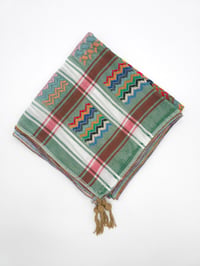 Image 3 of Mint with White Stripe Multicoloured Keffiyeh (Made in Jordan)