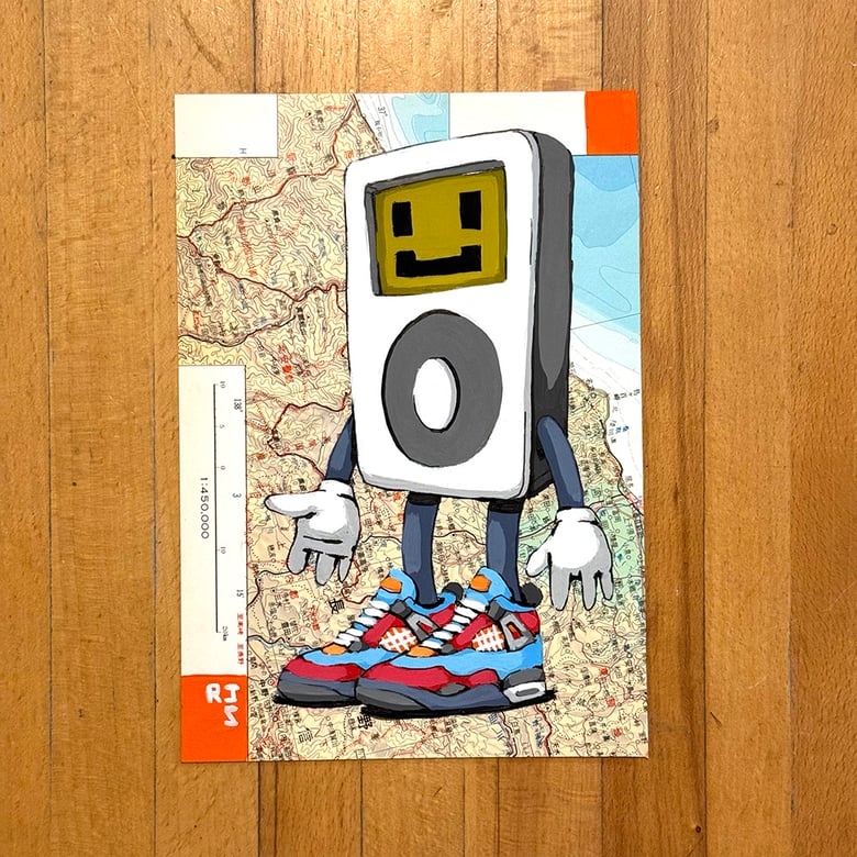 Image of iPod in Jordans / unframed original painting