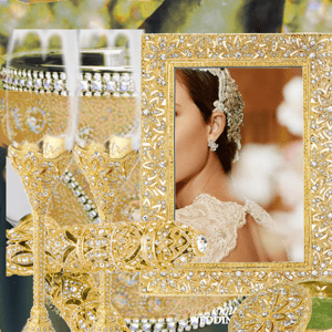 Image of Gold Swarovski Crystal Wedding Reception Set