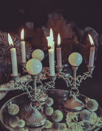 Image 3 of Opalite mini crystal ball candelabra 