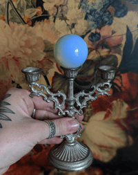 Image 2 of Opalite mini crystal ball candelabra 