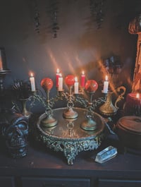 Image 2 of Red Jasper crystal ball candelabra 