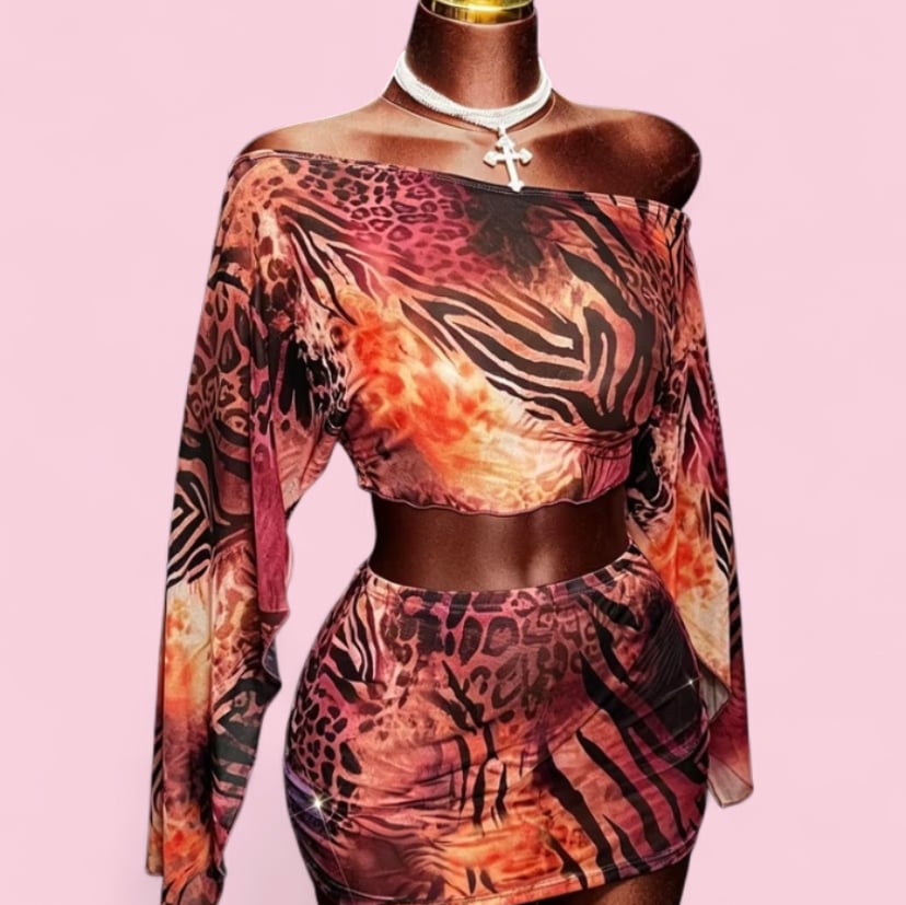 Image of Leopard and zebra print set 