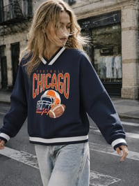 Image 1 of Chicago Football Vintage Varsity 100% Cotton Sweater Windy City