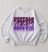 Image 1 of Let's Go Buffalo Retro Crewneck Football Fans