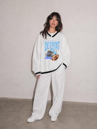 Image 1 of Detroit Football Vintage Varsity 100% Cotton Sweater Motor City
