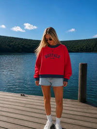 Image 1 of Buffalo Football Heritage 1960 Women’s Mock Neck Crewneck