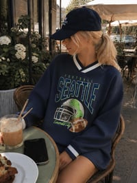 Image 1 of Seattle Football Vintage Varsity 100% Cotton Sweater